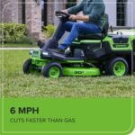 30-Inch 60V Electric Riding Lawn Tractor, 16HP Equivalent, 4x 8.0Ah Batteries | Greenworks CrossoverT - Image 6