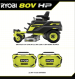 30-Inch 80V Electric Cordless Zero-Turn Mower, 28HP Equivalent, 2x 10Ah Batteries | Ryobi HP - Image 5