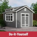 10x12 Ft DIY Wooden Storage Shed with Floor, 7-Ft Sidewalls | Handy Home Windemere - Image 3