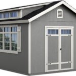 DIY Wooden Storage Shed, 7-Ft Sidewalls, Double Doors with Windows | Handy Home Windemere