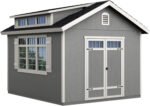 DIY Wooden Storage Shed, 7-Ft Sidewalls, Double Doors with Windows | Handy Home Windemere - Image 4