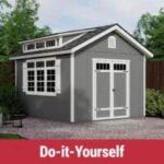 DIY Wooden Storage Shed, 7-Ft Sidewalls, Double Doors with Windows | Handy Home Windemere - Image 3