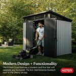 7x7 Ft Resin Storage Shed, 296 Cu Ft, Modern Style, Gray | Keter Artisan - Image 2